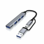 Cable Igoma Multy Hub 4 Puertos USBA 3 en 1 Negro